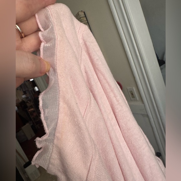 Free People On Your Sleeve Twofer Mesh Long Sleeve Ruffled Top Medium EUC - Picture 5 of 6